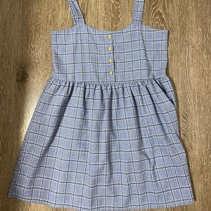 Blue Mini Large Checker Dress